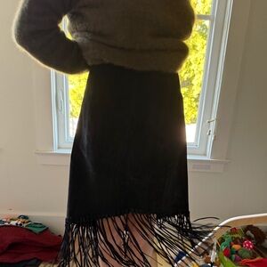 Black Fringe Skirt